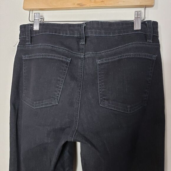Eileen Fisher Size 6 Black Organic Cotton Skinny Jeans - Picture 4 of 10